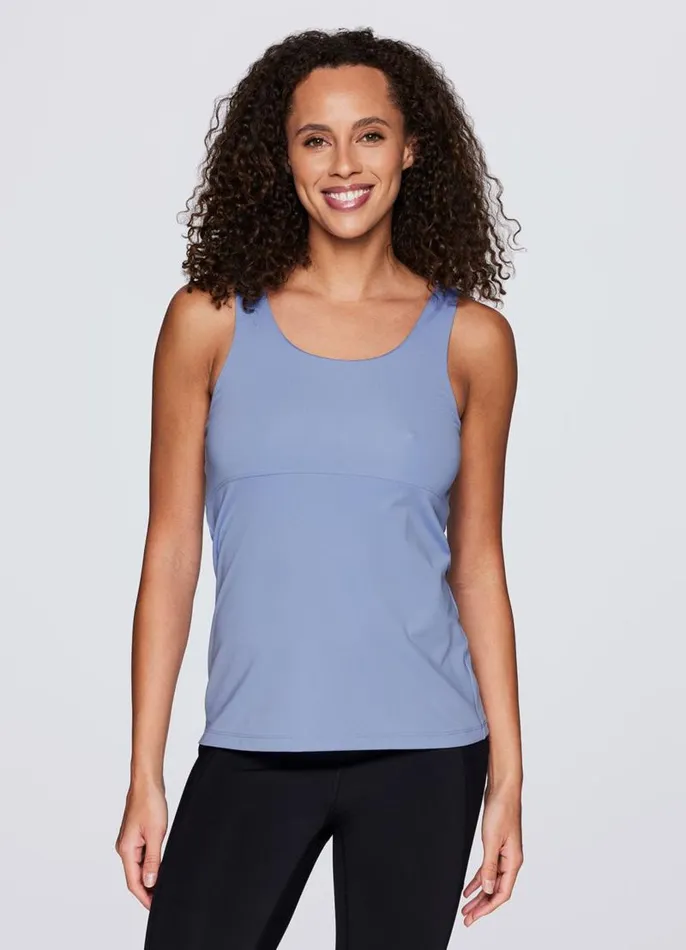 Women Super Soft Strappy Shelf Bra Tank Periwinkle RBX Active Tanks