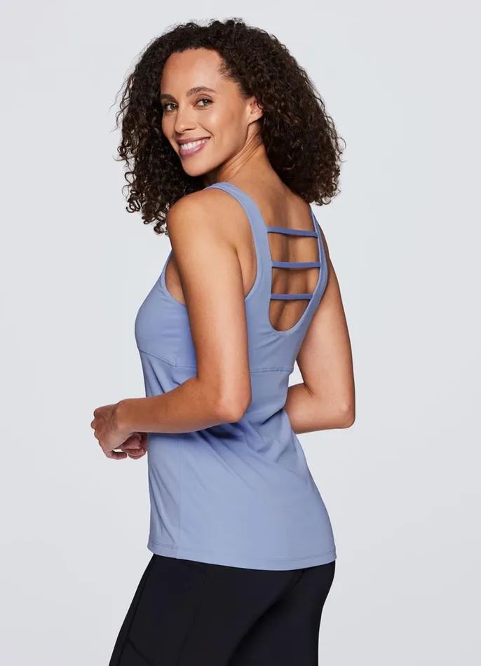 Women Super Soft Strappy Shelf Bra Tank Periwinkle RBX Active Tanks