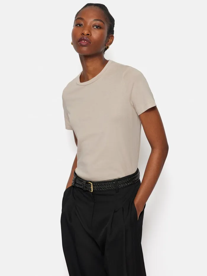 Women Supima Cotton Crew Neck Tee Ghost Jigsaw Shirts and Tops