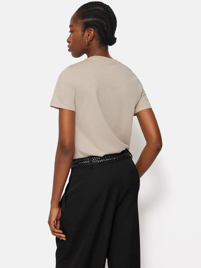 Women Supima Cotton Crew Neck Tee Ghost Jigsaw Shirts and Tops