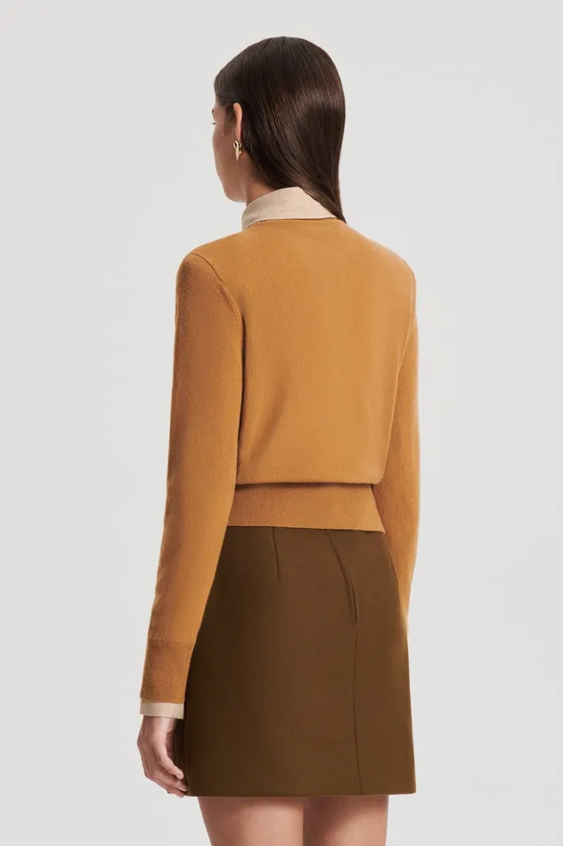Women Sweaters Scanlan Theodore FINE WOOL SWEATER CAMEL