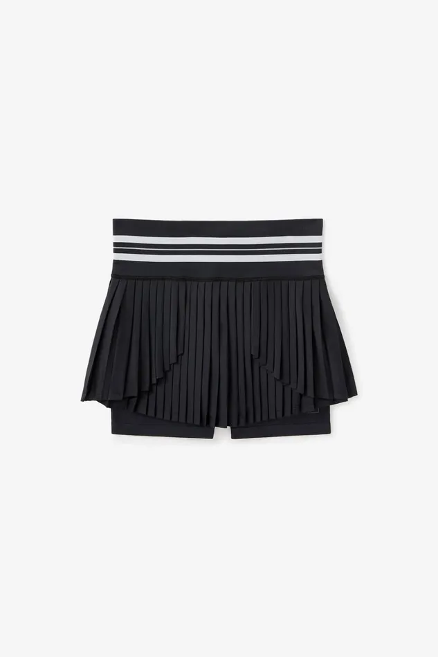 Women Tennis Fila Challenger Pleated Seamless Skort 985 Blackgardeniaultimate Gray