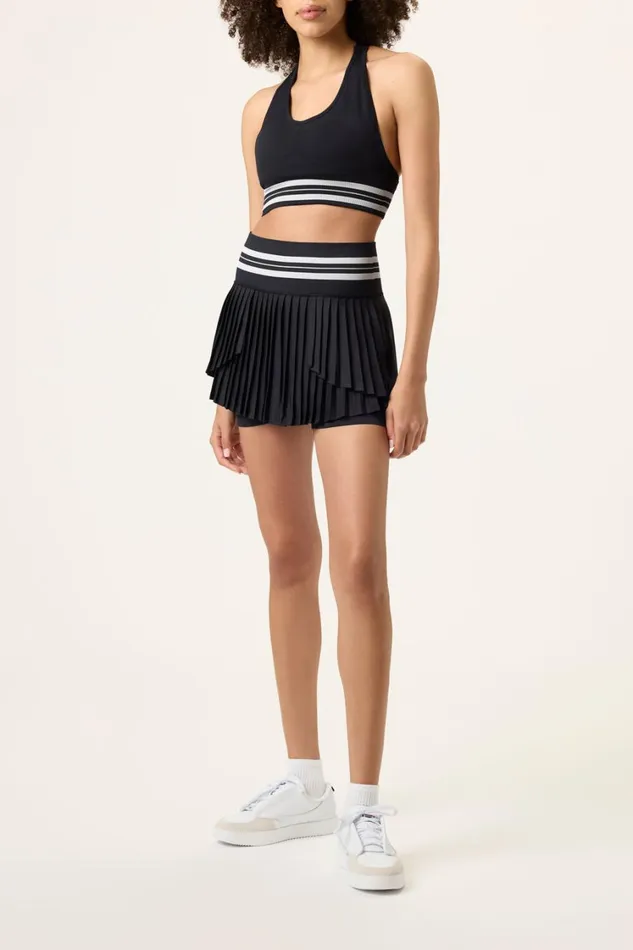 Women Tennis Fila Challenger Pleated Seamless Skort 985 Blackgardeniaultimate Gray