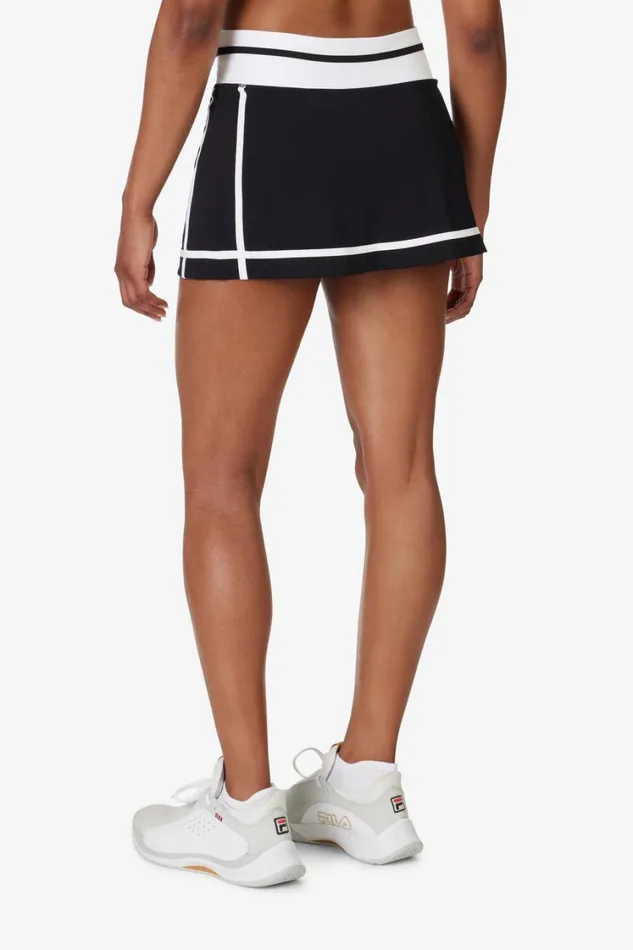 Women Tennis Fila ESSENTIALS 135 INCH SKORT 001 Black White Women Tennis Fila ESSENTIALS 135 INCH SKORT 001 Black White