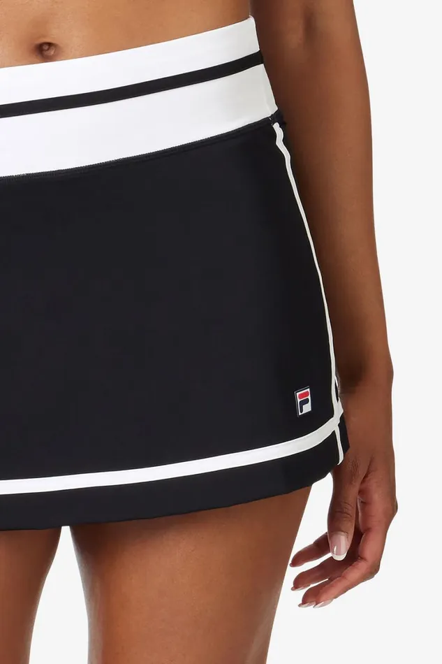 Women Tennis Fila ESSENTIALS 135 INCH SKORT 001 Black White Women Tennis Fila ESSENTIALS 135 INCH SKORT 001 Black White