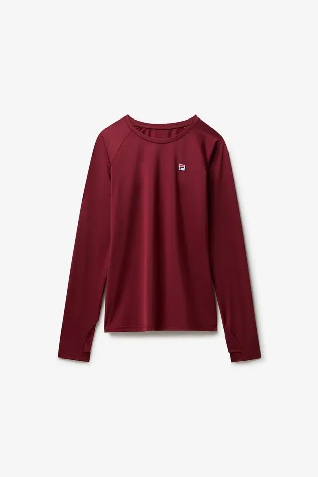 Women Tennis Fila Tennis Essentials Long Sleeve UV Blocker 600 Cabernet