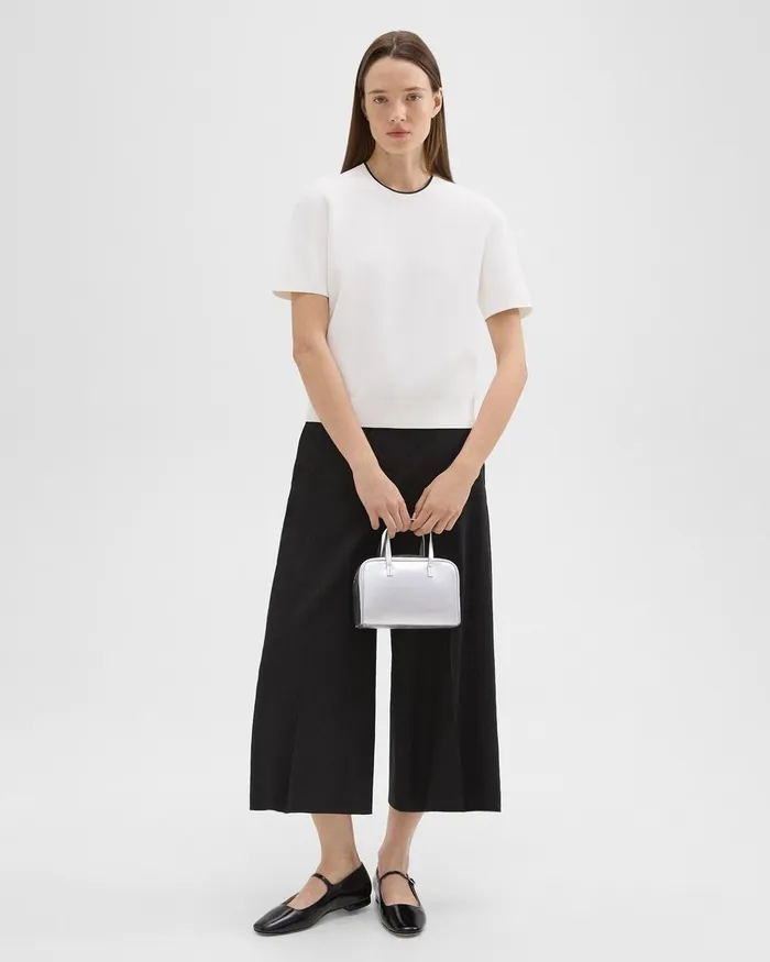 Women Theory Bags Mini Pillow Bag In Metallic Leather Silver