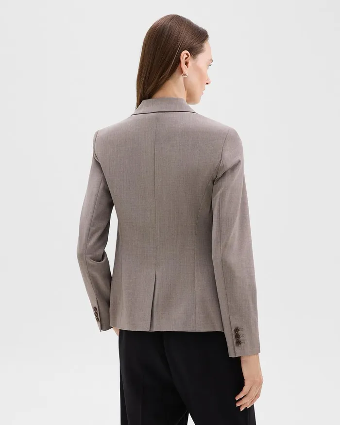 Women Theory Blazers Jackets Carissa Blazer In Good Wool Cinder Melange