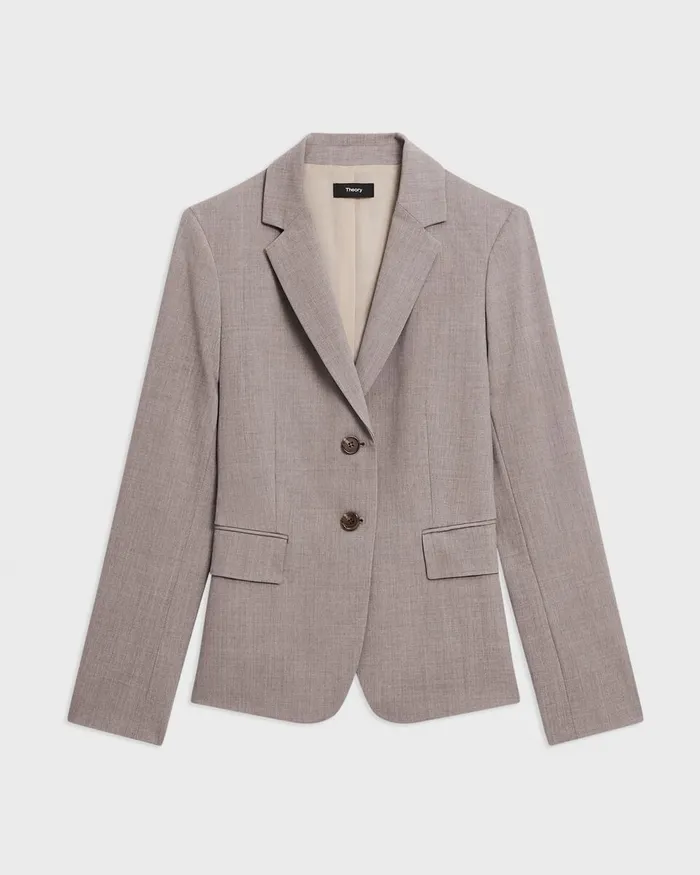 Women Theory Blazers Jackets Carissa Blazer In Good Wool Cinder Melange