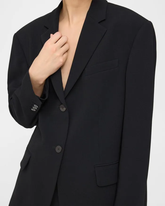 Women Theory Blazers Jackets Oversized Blazer In Admiral Crepe Black