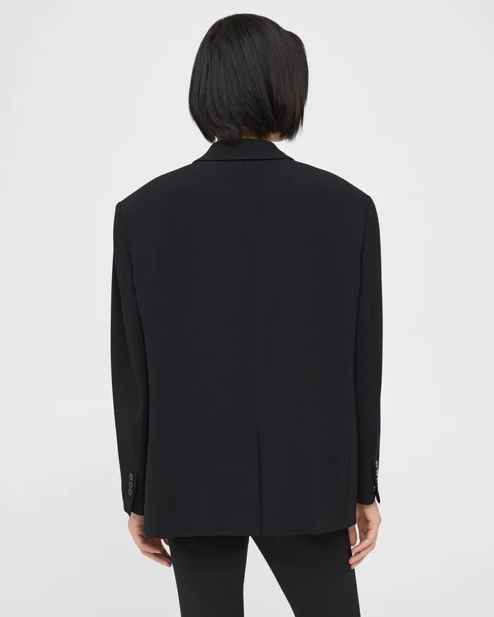Women Theory Blazers Jackets Oversized Blazer In Admiral Crepe Black