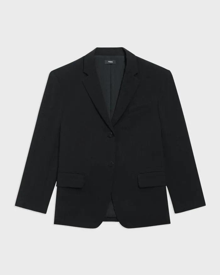 Women Theory Blazers Jackets Oversized Blazer In Admiral Crepe Black