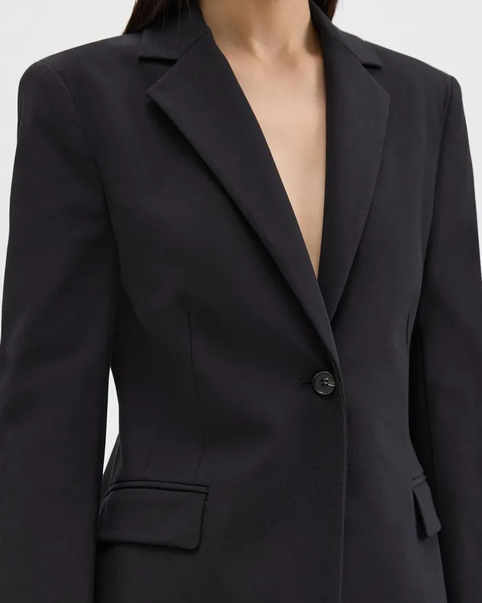 Women Theory Blazers Jackets Sculpted Blazer In Stretch CottonBlend Black