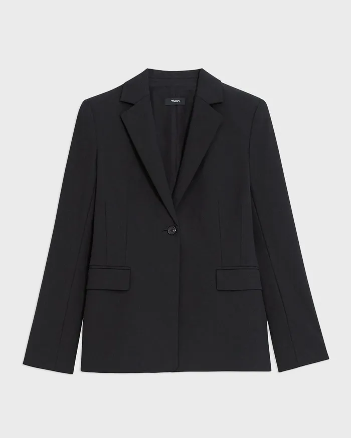 Women Theory Blazers Jackets Sculpted Blazer In Stretch CottonBlend Black