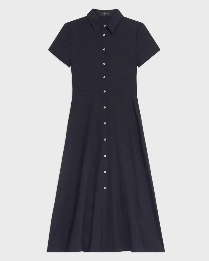 Women Theory Dresses Midi Shirt Dress In Good Linen Concord