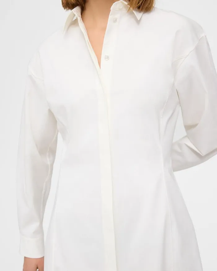Women Theory Dresses Mini Shirt Dress In Stretch Cotton White