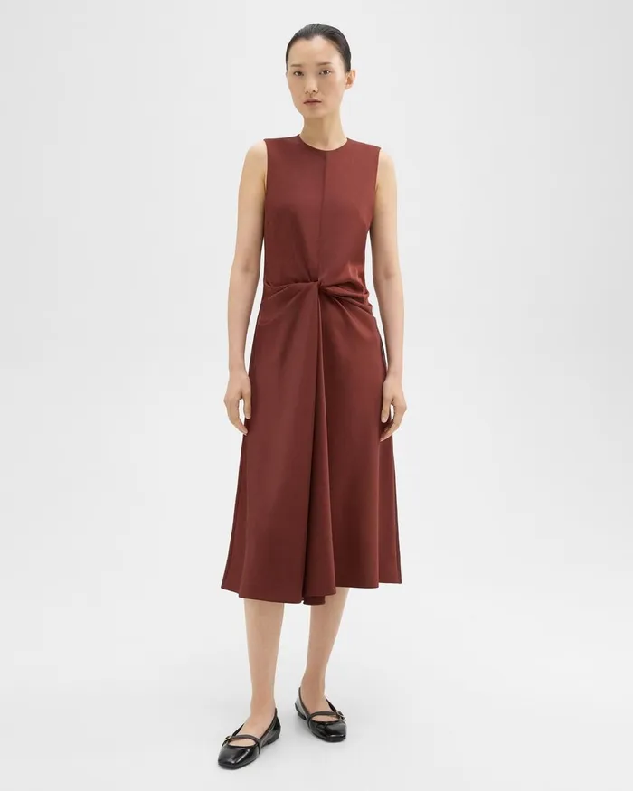 Women Theory Dresses Twisted Midi Dress Canyon