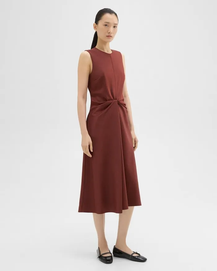 Women Theory Dresses Twisted Midi Dress Canyon