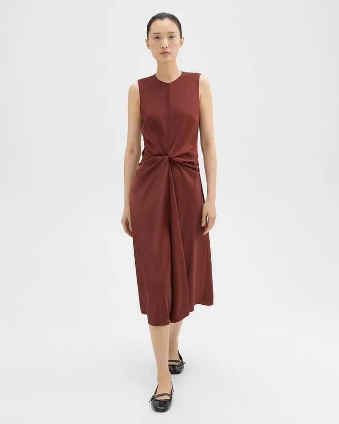 Women Theory Dresses Twisted Midi Dress Canyon