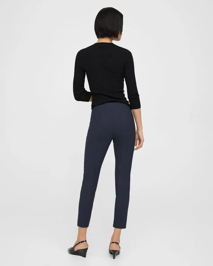 Women Theory Pants Pintucked Slim Pant In Good Wool Nocturne Navy