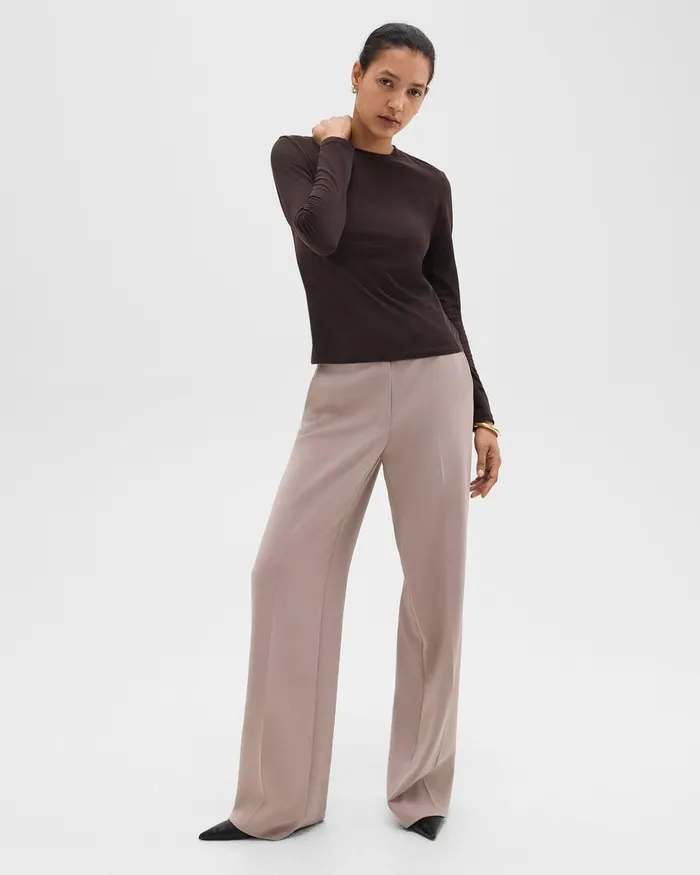 Women Theory Pants Relaxed Straight Pant In Admiral Crepe Cinder