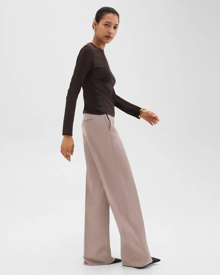 Women Theory Pants Relaxed Straight Pant In Admiral Crepe Cinder