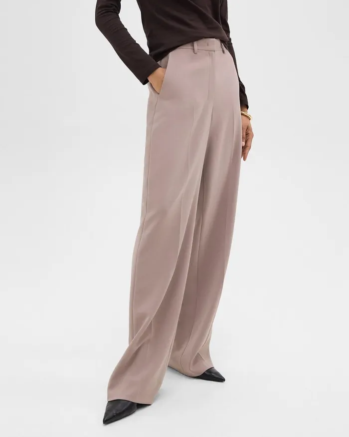 Women Theory Pants Relaxed Straight Pant In Admiral Crepe Cinder
