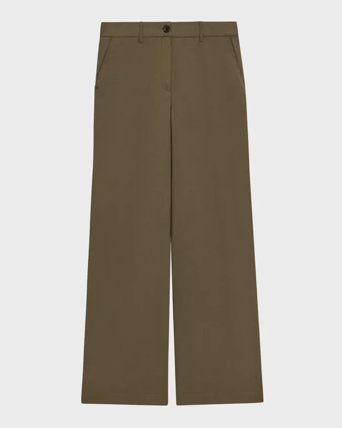 Women Theory Pants StraightLeg Pant In Organic Cotton Dark Olive