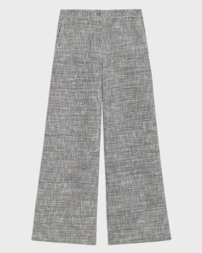 Women Theory Pants WideLeg Carpenter Pant In Canvas Tweed Black Multi