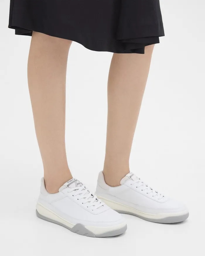 Women Theory Shoes Leather Sneaker White