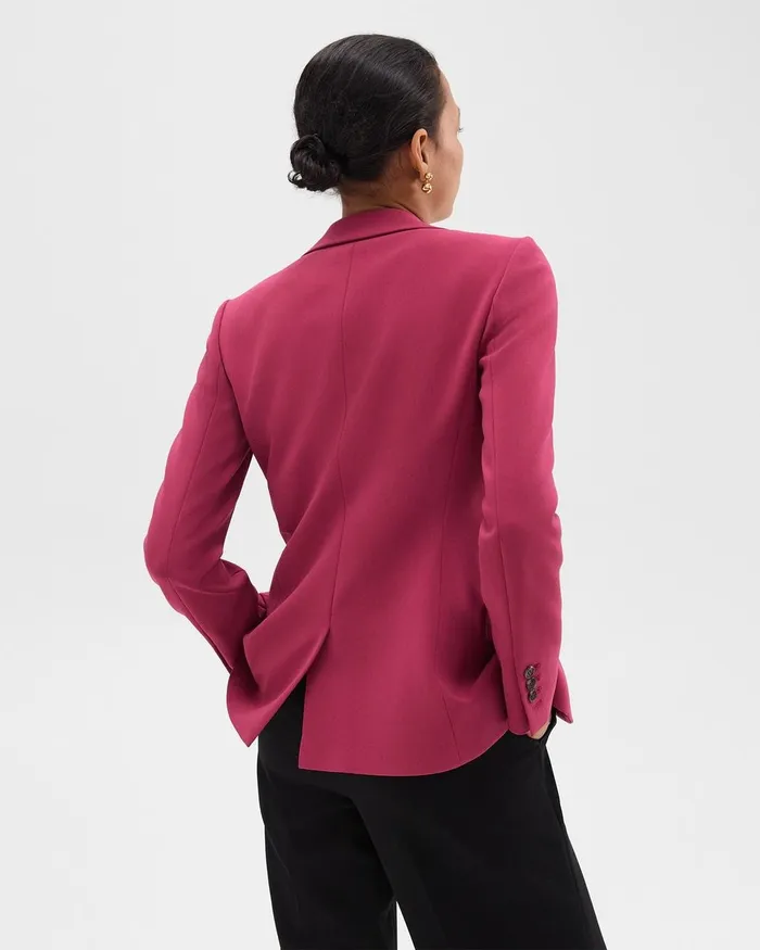 Women Theory Suits Staple Blazer In Admiral Crepe Deep Rose