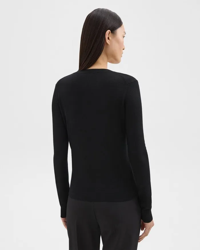Women Theory Sweaters Cardigans VNeck Cardigan In Regal Wool Black
