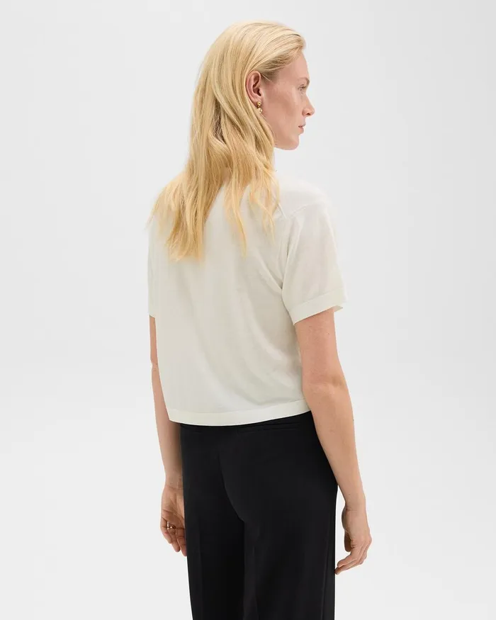 Women Theory TShirts Tank Tops Boxy Tee In Regal Wool New Ivory
