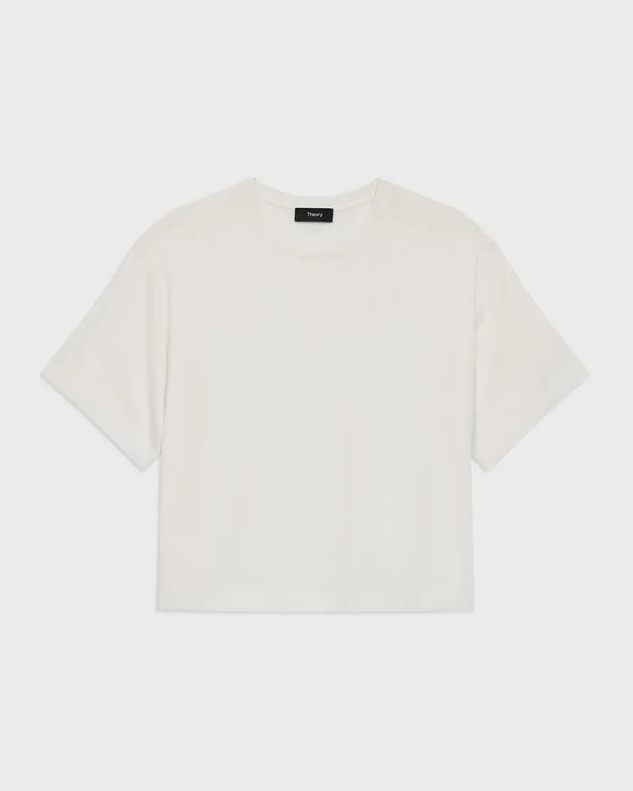 Women Theory TShirts Tank Tops Boxy Tee In Regal Wool New Ivory