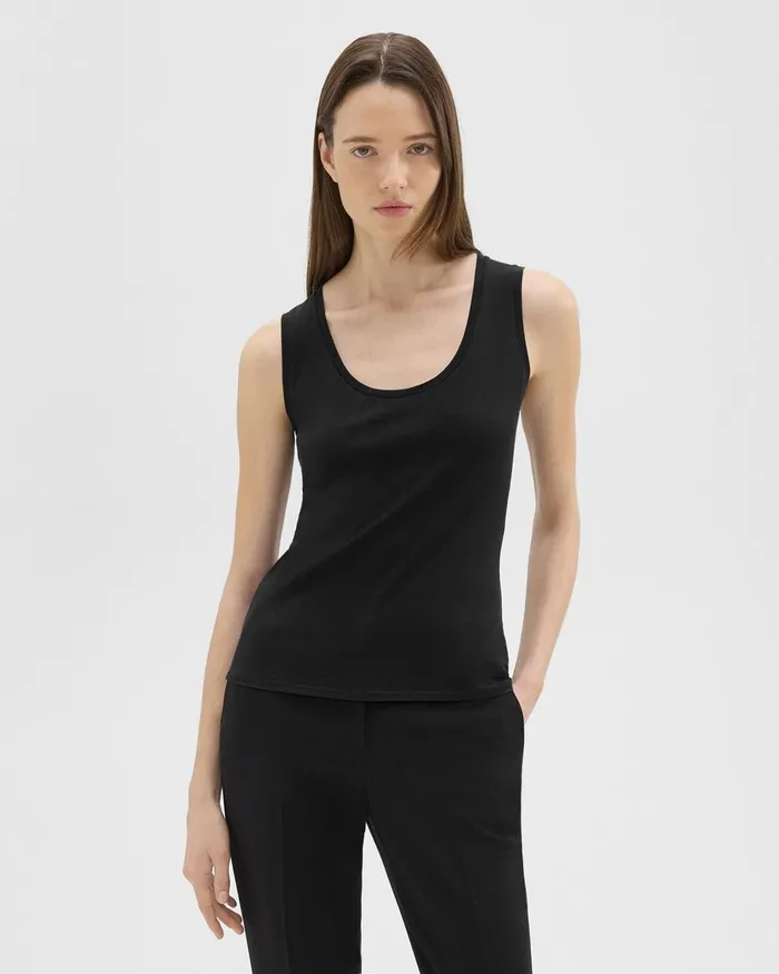 Women Theory TShirts Tank Tops Tiny Tank In Organic Cotton Black