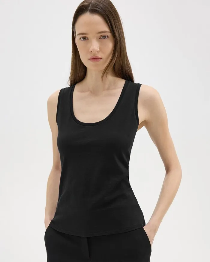 Women Theory TShirts Tank Tops Tiny Tank In Organic Cotton Black