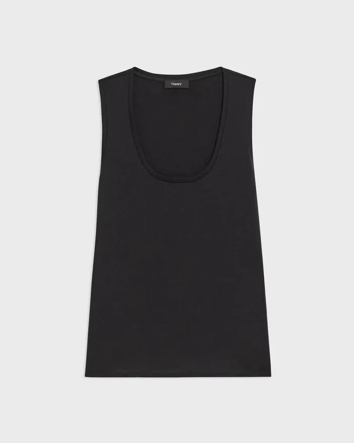 Women Theory TShirts Tank Tops Tiny Tank In Organic Cotton Black