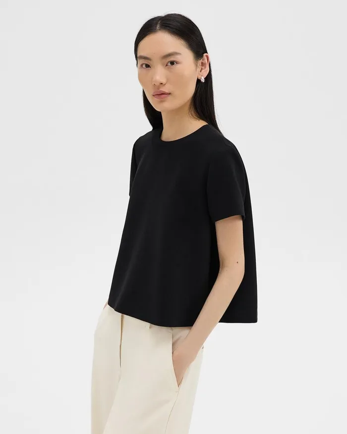 Women Theory Tops ALine Top In Admiral Crepe Black
