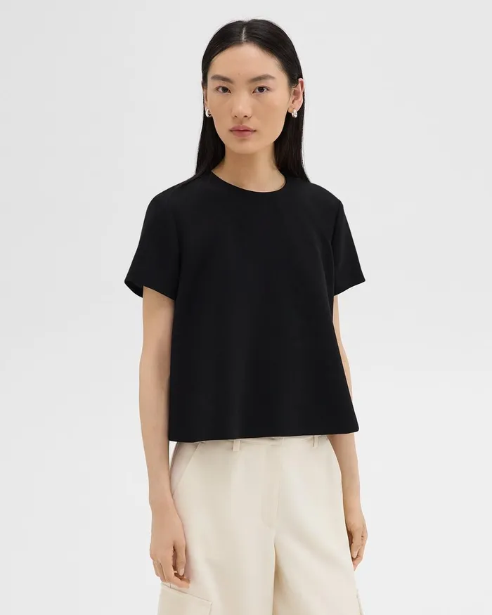 Women Theory Tops ALine Top In Admiral Crepe Black