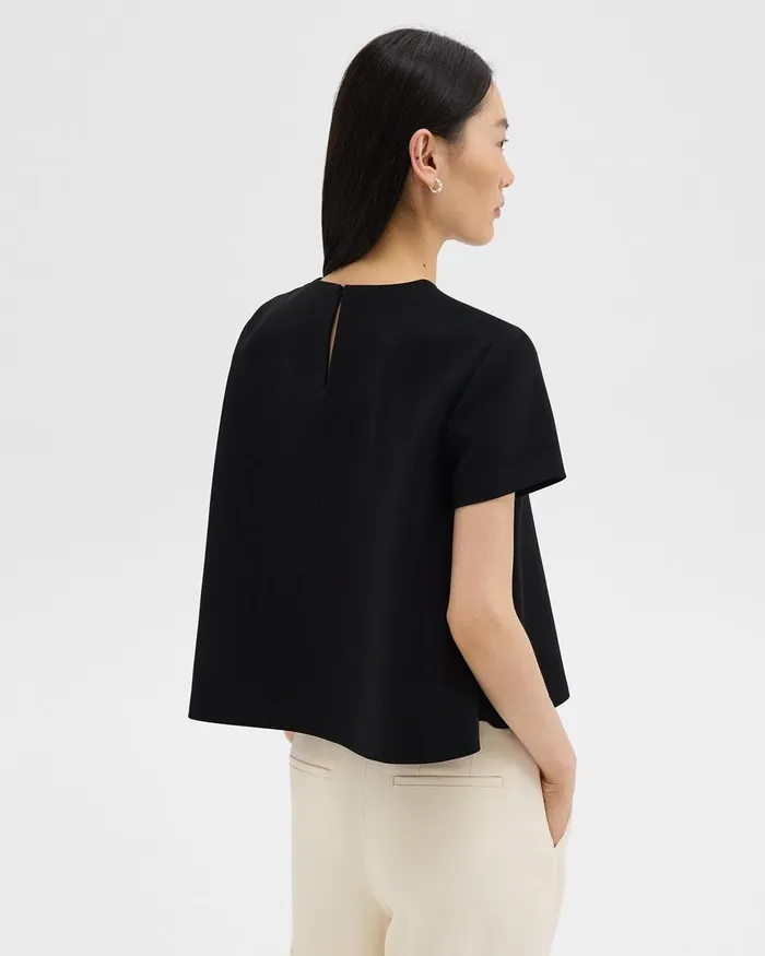 Women Theory Tops ALine Top In Admiral Crepe Black