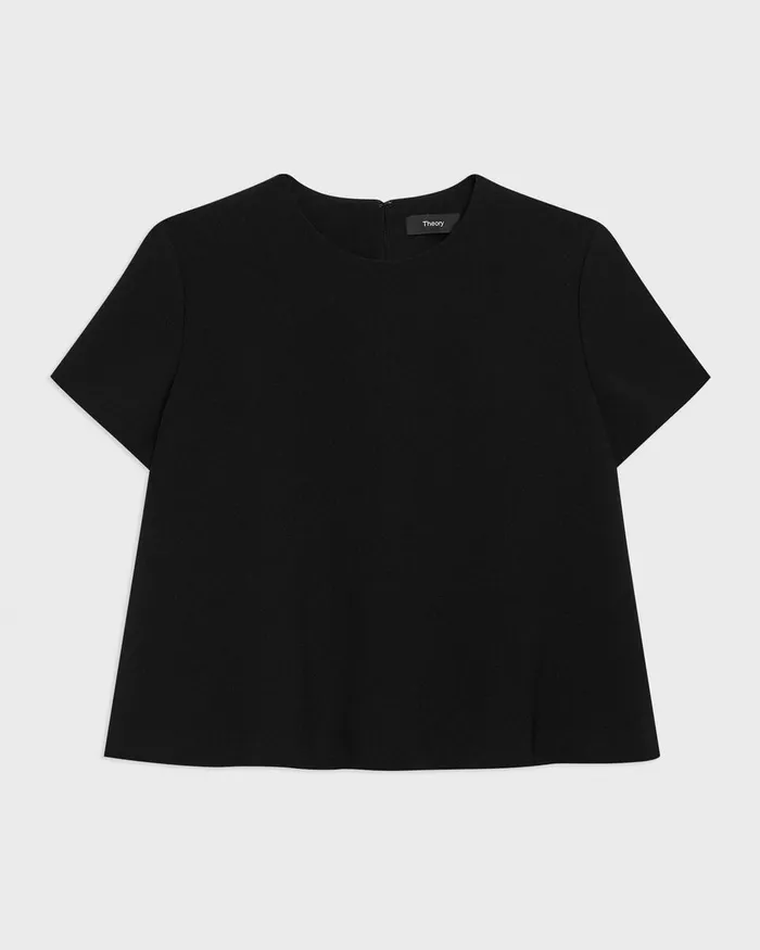 Women Theory Tops ALine Top In Admiral Crepe Black