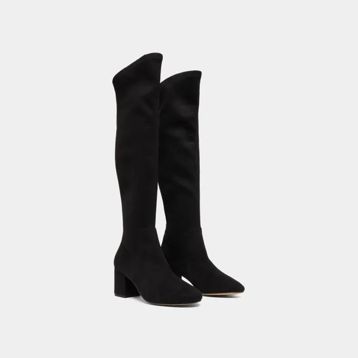 Women Thighhigh Boots With Low Heels Black JONAK Boots Thighhigh Boots