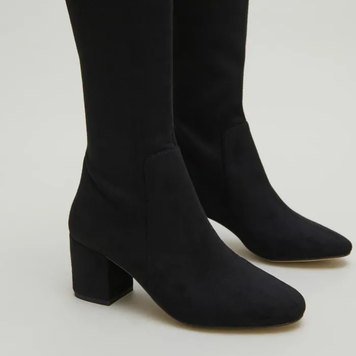 Women Thighhigh Boots With Low Heels Black JONAK Boots Thighhigh Boots