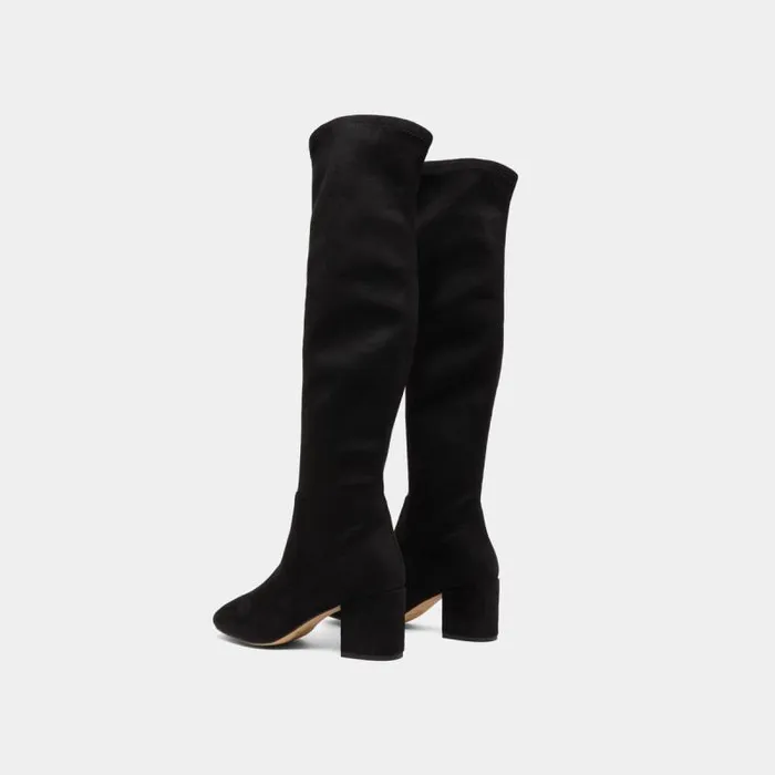 Women Thighhigh Boots With Low Heels Black JONAK Boots Thighhigh Boots