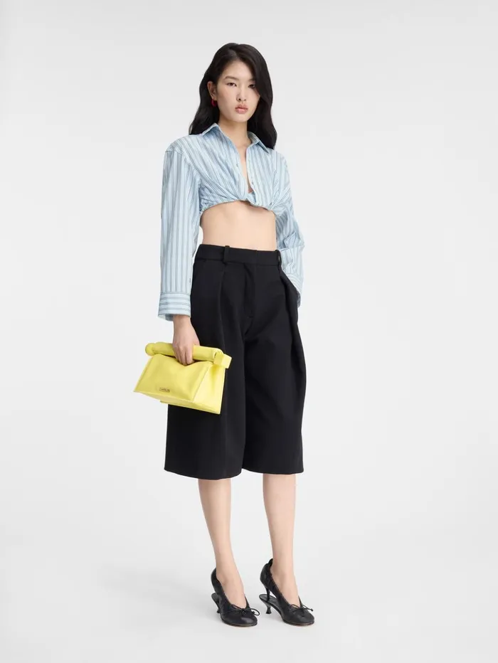 Women Tops and Shirts JACQUEMUS The Bahia Cropped Shirt Print Blue Stripes