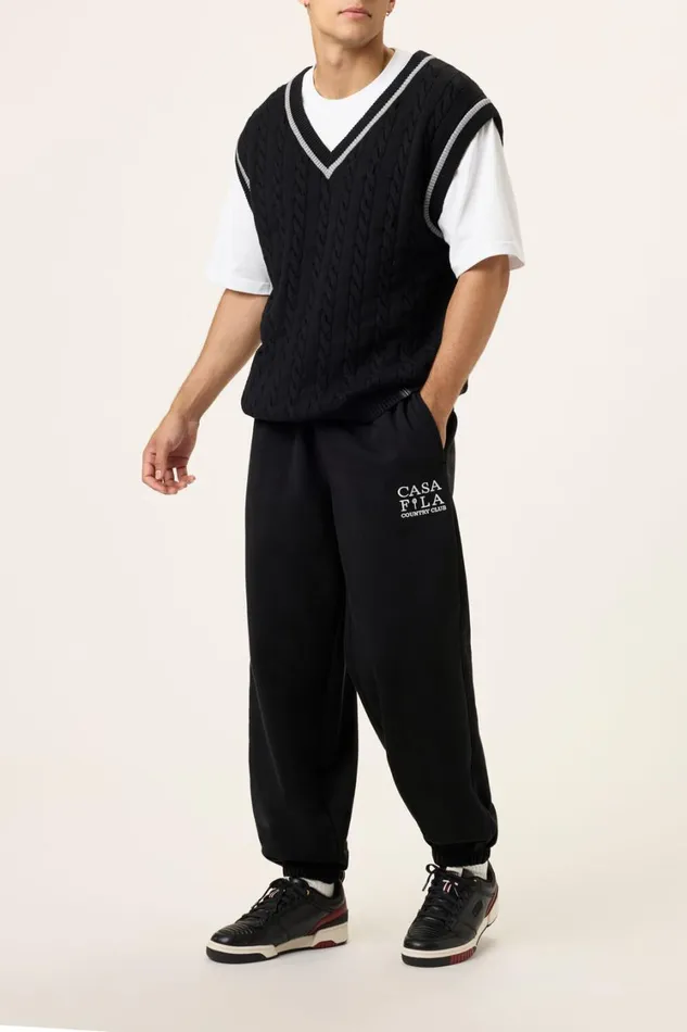 Women Tops and TShirts Fila Baseline Cable Knit Vest 002 Blackultimate Gray Women Tops and TShirts Fila Baseline Cable Knit Vest 002 Blackultimate Gray