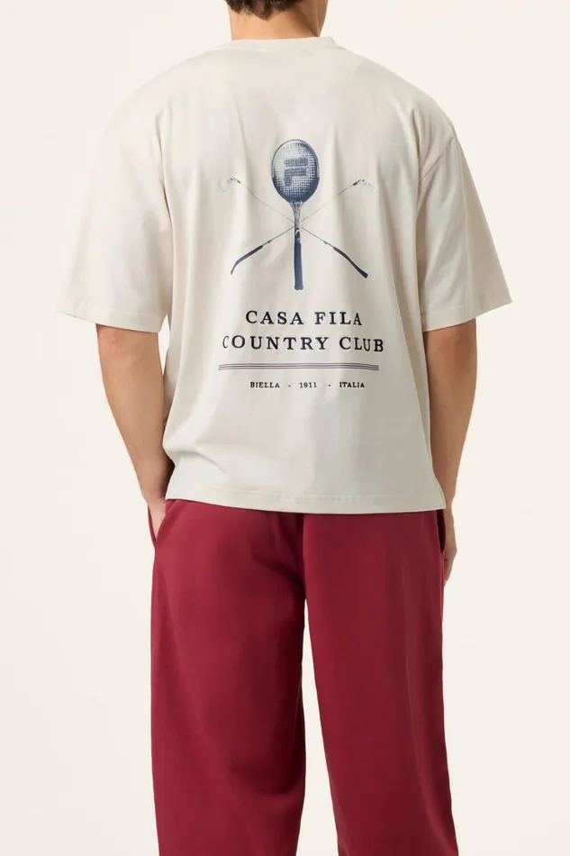 Women Tops and TShirts Fila Country Club Raquet Box Tee 920 Gardenia