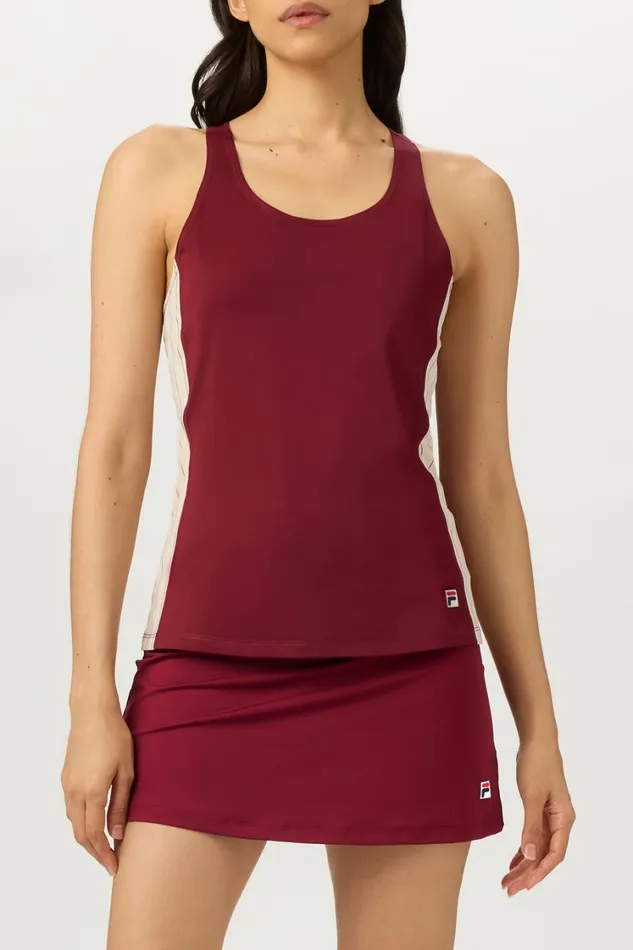 Women Tops and TShirts Fila Performance Iconic Racerback Tank 948 Cabernetangora