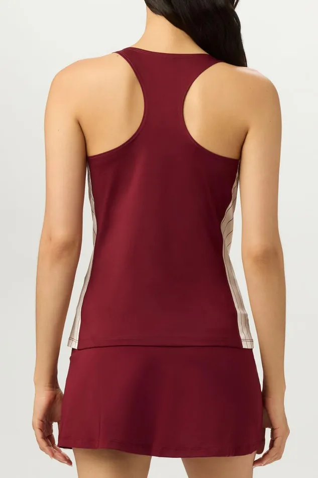 Women Tops and TShirts Fila Performance Iconic Racerback Tank 948 Cabernetangora