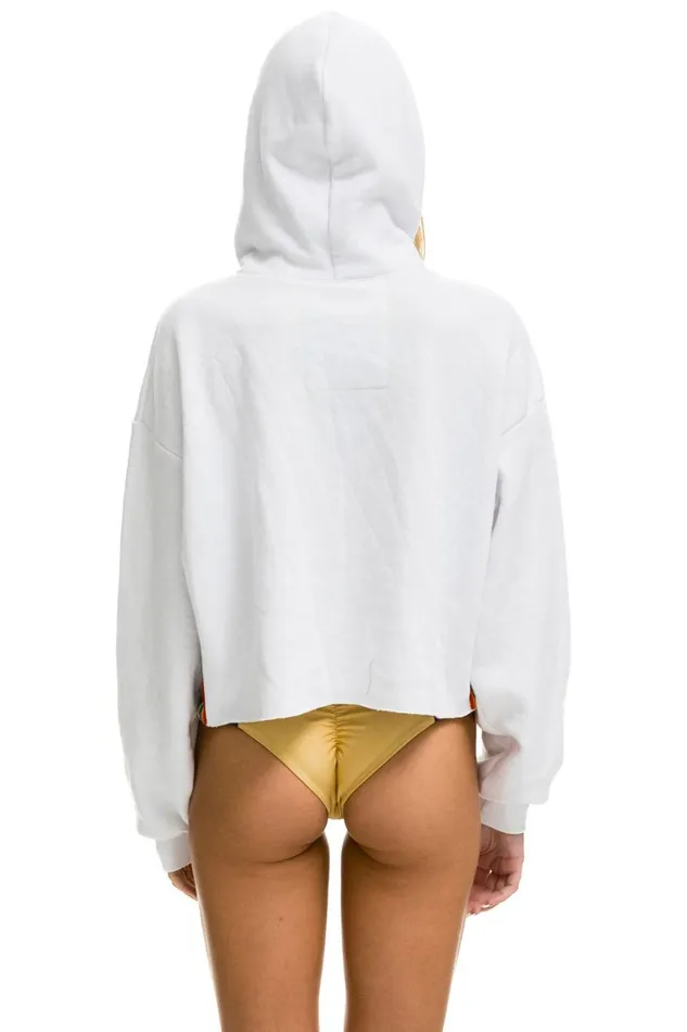 Women Tops Aviator Nation BOLT STRIPE RELAXED CROPPED PULLOVER HOODIE 8211 WHITE Women Tops Aviator Nation BOLT STRIPE RELAXED CROPPED PULLOVER HOODIE 8211 WHITE